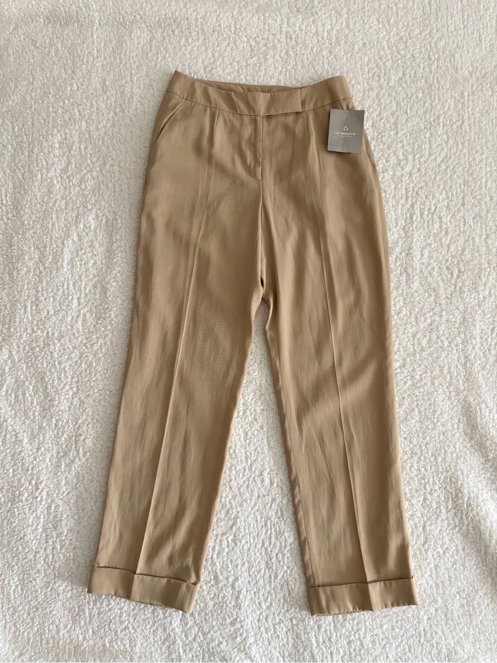 Vintage Liz Claiborne Collection Tan Cuffed Trousers NWT Women’s Size 8